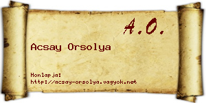 Acsay Orsolya névjegykártya